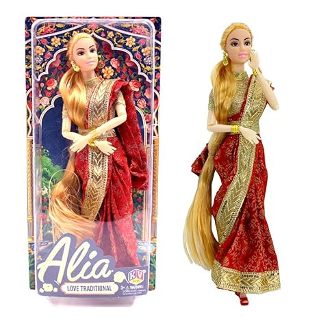 Fashion Princess Doll for Girls | Alia Tradition Toy for Girls | Birthday Gift for Kids 3+ Years | Beautiful Indian Doll for Pretend Play & Return Gifts (Alia Red Variant)