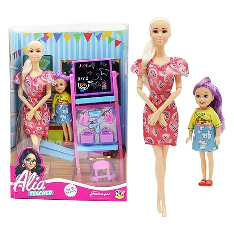 Alia School Teacher Doll and Baby Sitter Set for Kids | Pretend Play Teacher & Care Taker Toy | Educational Role Play Doll Set | Suitable for Kids 3+ Years (Alia Teacher Doll)