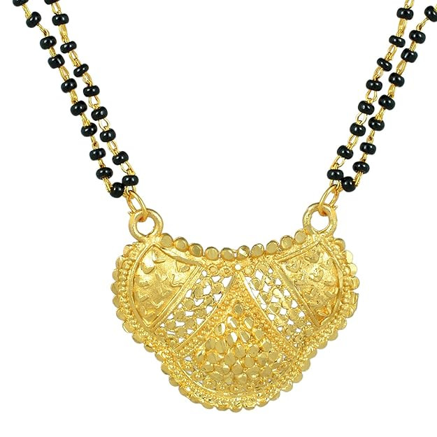 Memoir Gold plated Simple sober Mangalsutra Tanmaniya Thali jewellery necklace for Women