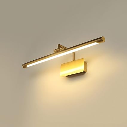Groeien 12 WATT LED 3 Color Golden Body Picture Photo Frame/Mirror Bathroom Wall Light with Adjustable Head(Warm+Natural+Coolwhite) (50CM)