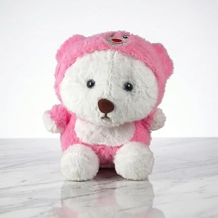 Hoodie Teddy Bear Soft Toy | Pink Plush Teddy | Cute Hugging Soft Toy for Kids, Girlfriend & Gift | Super Soft Fabric (20 cm)