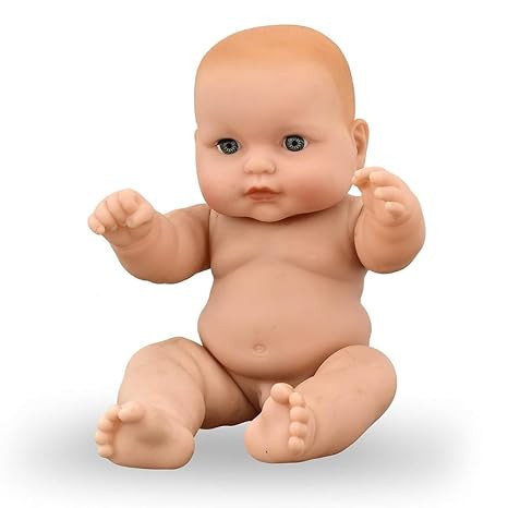 Natural Looking Baby Doll with Towel, Movable Limbs, Brown, Non-Battery Operated Toy Figure