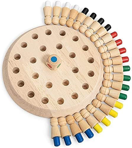 EASYMART Matching Games, Wooden Memory Match Stick Chess Game,BLOWEST Colorful Memory Chess, Funny Block Board Game, Early Educational Toy, Brain Trainig Games