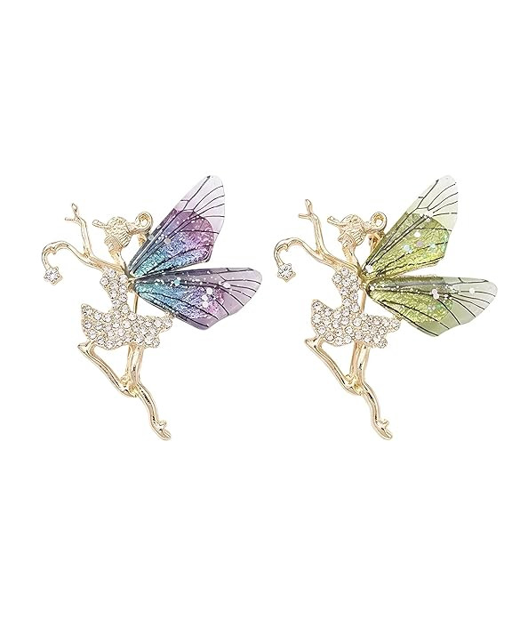 2PCS Brooch Pin for Women, Brocher for Women, Elegant Accessory Set of Two, Purple and Green Design, Versatile for Daily Wear and Special Occasions, Lightweight and Secure Fastening