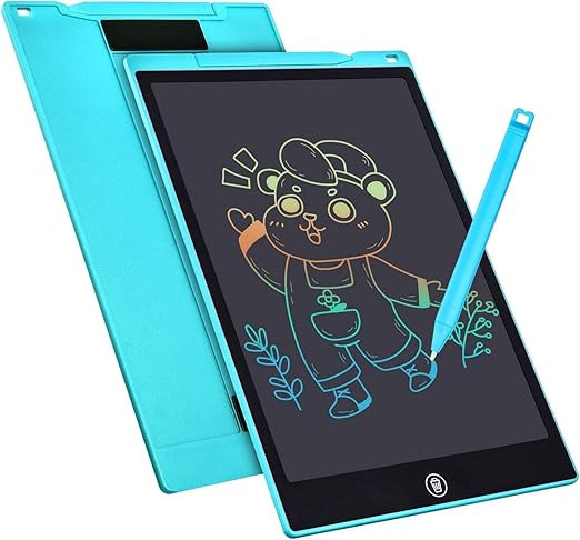 LCD Writing Tablet 12 Inch, Erasable Doodle Board Writing Board for Kids, Colorful Drawing Tablet Handwriting Sketch Pad Learning Toy, Christmas Birthday Gift for Boys Girls 3+ (Blue)