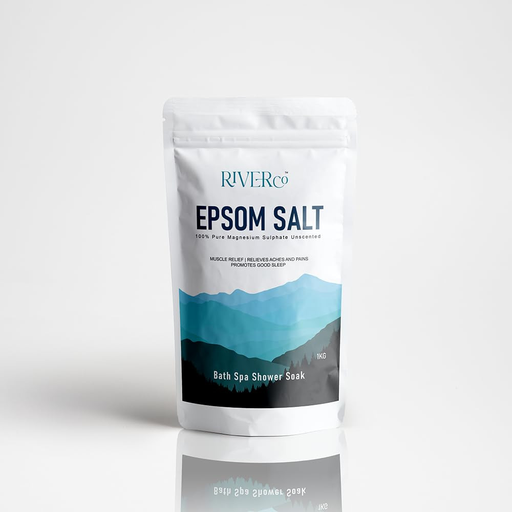 Epsom Salt 1Kg | 100% Pure Magnesium Sulphate Bath Salt | Muscle Relief, Stress Relief, Foot Soak & Better Sleep | Unscented