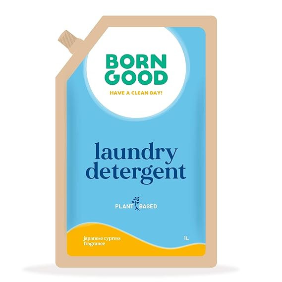 Born Good Natural Laundry Liquid Detergent | 1000ml | Japanese Cypress Fragrance | Plant-Based, Non-Toxic, Eco-Friendly, Organic | Tough on Stains & Odour, Gentle on Skin & Fabrics Baby-Safe