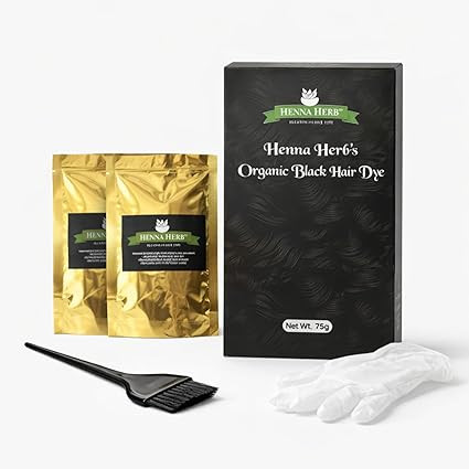 Henna Herb Herbal Hair Colour Black | Ammonia Free Natural Hair Dye | 100% Grey Coverage | Organic & Chemical Free Hair Colour for Men & Women | Long Lasting Hair Dye Black