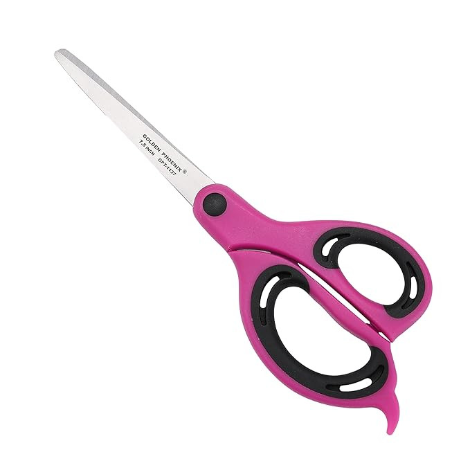 GOLDEN PHOENIX Comfort Grip Stainless Steel Scissors – Multipurpose Sharp Cutting Tool for Office, Home, Kitchen & Craft Use – Durable Blades for Precision Cutting (Purple | GPT-1137)