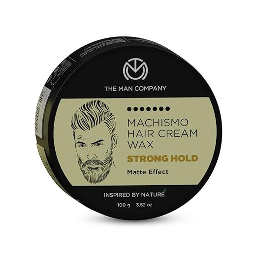 The Man Company Machismo Stronghold Hair Cream Wax for Men | Up-to 12 Hours Strong Hold | Enriched with Vitamin E & Almond Oil | Stylish Matte Finish with Volume | Non Sticky - 100gm