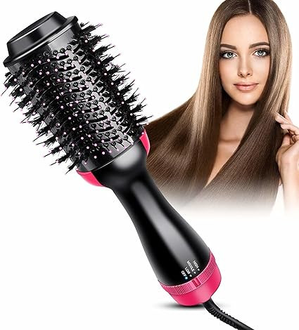 Professional Hair Straightening Brush Detangling Tourmaline Ceramic Ionic Hot Heating Comb Anti Scald Multi Temperature Control Electric Hair Straightener Styler Quick Fast Glider For Women Men Multicolor