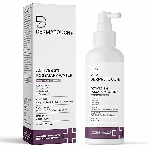 DERMATOUCH Rosemary hair Spary For Hair Growth | Advance 2% Actives Rosemary, Redensyl, Anagain + Procapil Spray Mist for Fall Control, Stimulates Hair Growth, Adds Shine, Strengthens | 200ml