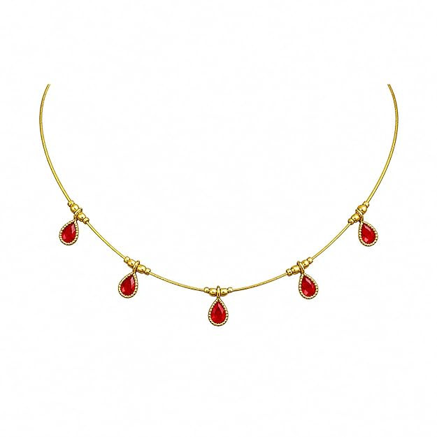 Elegant Invisible Chain Necklace with Emerald Green Teardrop Pendants for Women's and Girls, 40 cm short Choker Chain, Customized Trending Jewellery set