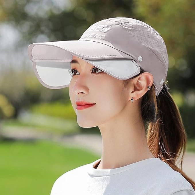 UPF 50+ Sun Protection Baseball Cap with Extended Wide Brim, Lightweight Breathable Foldable Nylon Hat for Summer Travel, Beach, Hiking, Outdoor Sports and Rainy Weather Multicolour