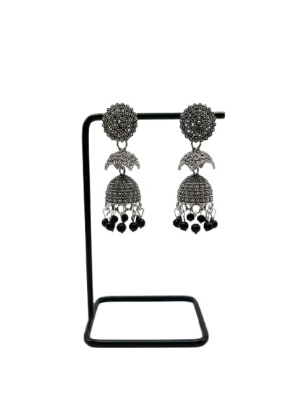 Traditional Dome Jhumka Earrings for Women | Antique Finish Beaded Drop Earrings | Designer Floral Stud Statement Jewellery