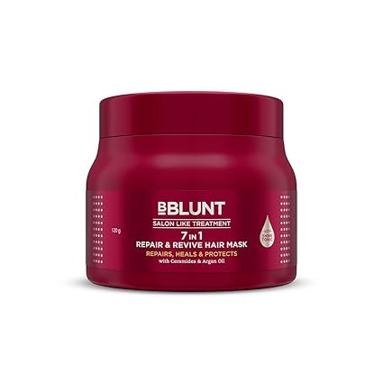 BBLUNT 7 in 1 Repair & Revive Hair Mask for Up To 100% Damage Repair* - 120 g | Addresses 7 Signs of Hair Damage | Enriched with Ceramides & Argan Oil