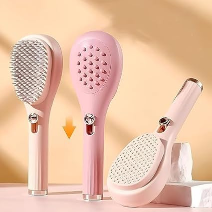 VIVENZA Self-Cleaning Telescopic Hairbrush – One-Click Retractable Bristle Comb, Anti-Static Scalp Massager Brush for Hair Detangling, Styling & Care – 2-in-1 Hair & Scalp Tool for Women & Men (PACK OF 1)