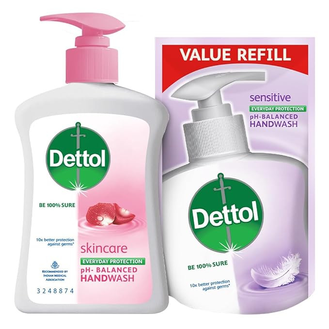 Dettol Liquid Handwash (Skincare) - 200 ml with Free Liquid Handwash - 175 ml (Skincare)