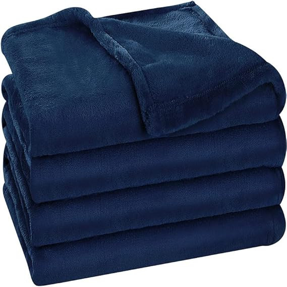 Premium Plush Double Blanket | 300 GSM Lightweight Cozy Soft for Bed, Sofa, Couch, Travel & Camping| Blue, 220x230 cm or 86x90 inches