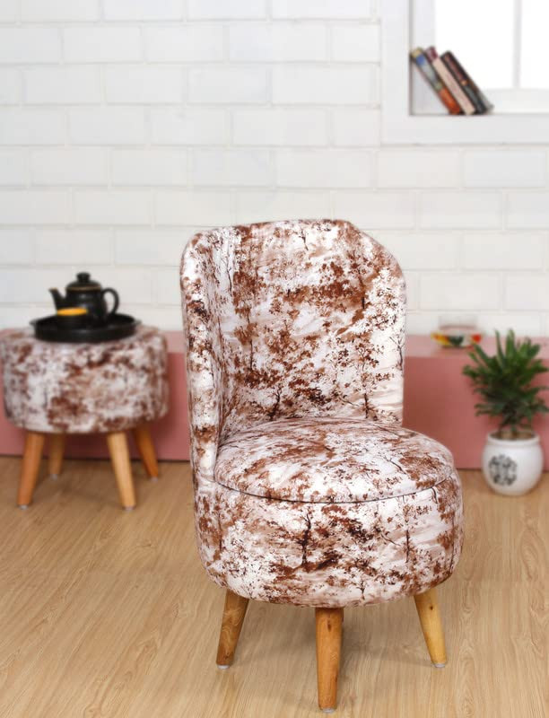 Ottoman Pouffes Sitting Mudda Puffy Stool For Living Room Dressing Table Pouf Sofa Type For Office Home Decor, Printed Chair Big Size, 18X18X32 Inch, Coffee