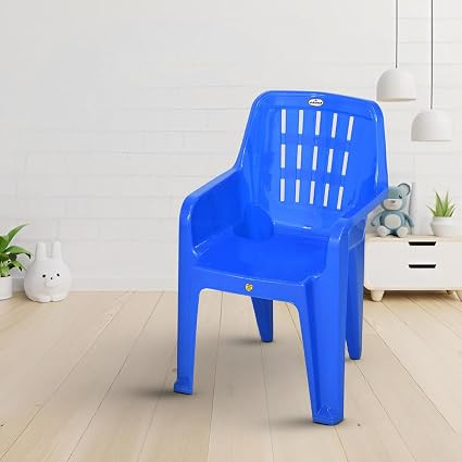 Prima Baby Plastic Chair 127 Modern and Comfortable with Backrest for Study | Play | Desk | Kids with Arms for Home/School/Dining for 1 to 6 Years Age - Blue