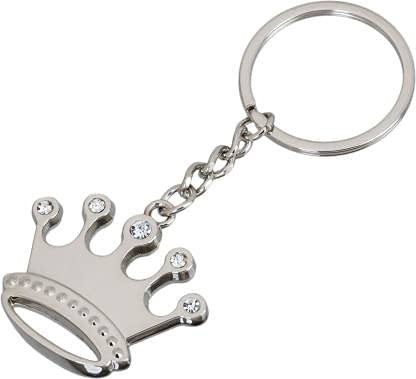 Crown Stainless Steel Keychain Metal For Gifting With Key Ring Anti-Rust (Pack Of 1)