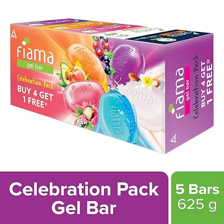Fiama Di Wills Gel Bar Celebration Pack, 125G (Buy 4 Get 1 Free), 625 G, Multicolor