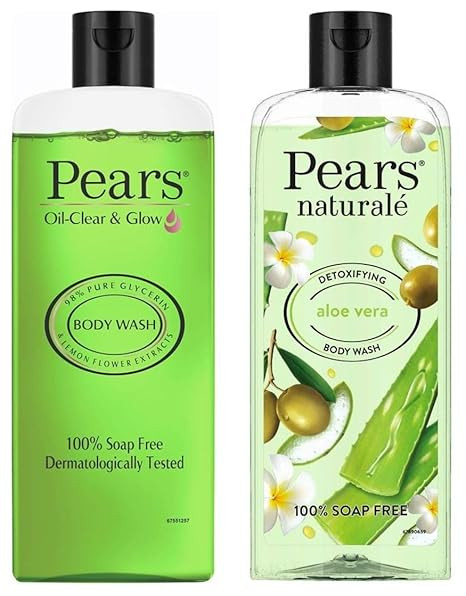 Pears Oil Clear And Glow Shower Gel, 250Ml & Naturale Detoxifying Aloevera Bodywash, 250 Ml