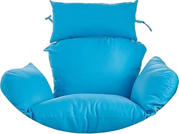 Cushion for Hanging Basket Chair Swing/Outdoor Egg Swing Chair - Soft Jhula Seat Padded Pillow With Polyester Cloth (Blue)