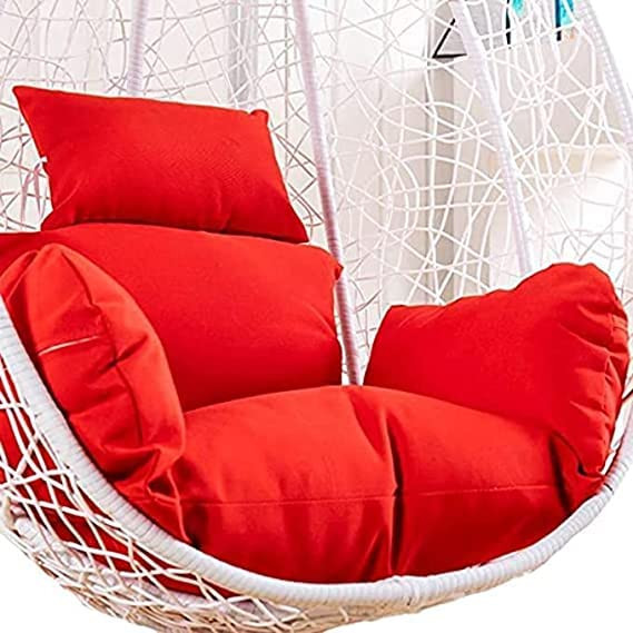 Cushion for Hanging Basket Chair - Outdoor Egg Swing Soft Seat Padded Pillow With Polyester Cloth - Red