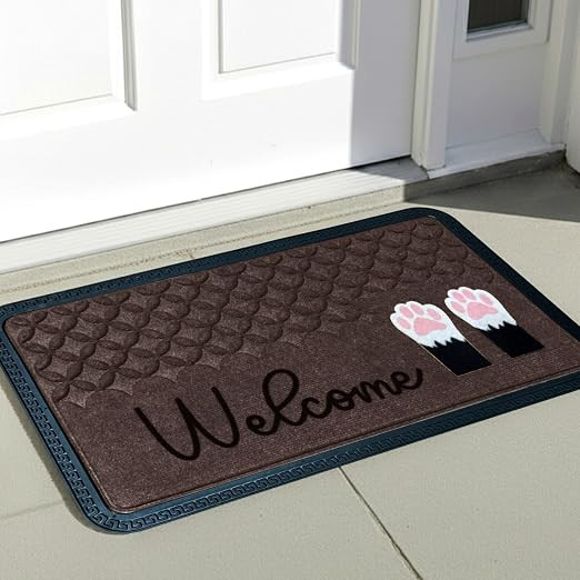 Non-Slip Rubber Backed Doormats for Home Non-Slip Rubber Backing Entry Door Mat, 45x75 cm - Brown (IN-1069-BR)