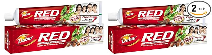 Dabur Red Toothpaste - 200g | World's No.1 Ayurvedic Paste | Fluoride Free|Helps in Bad Breath Treatment, Cavity Protection, Plaque Removal |For Whole Mouth Health| Power of 13 Potent Ayurvedic Herbs