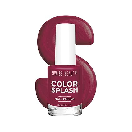 Swiss Beauty Color Splash Nail Polish - Long-Lasting, Glossy - 11 ML, Cherry Fizz