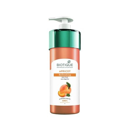 Biotique Bio Apricot Refreshing Body Wash | Keeps Skin Fresh and Clean | Brightens Skin and Reducing Dark Spots | 100% Botanical Extracts | Suitable for All Skin Types | 800ml