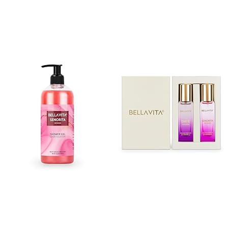 Bella Vita Luxury Senorita Woman Body Wash Refreshing Shower Gel 500 MlBELLAVITA Date & Senorita Woman Perfume Combo with Jasmine, Vanilla, Lotus & Musk | EDP Fragrance Scent, Pack of 2, 20 ml Each