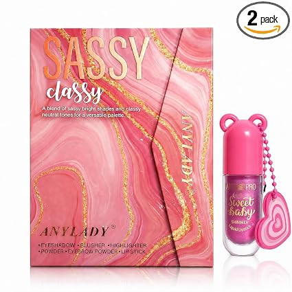 All in One Sassy Classy 3-in-1 Professional Makeup Palette with Lip Gloss – Eyeshadow, Blusher, Highlighter, Powder & Eyebrow Kit