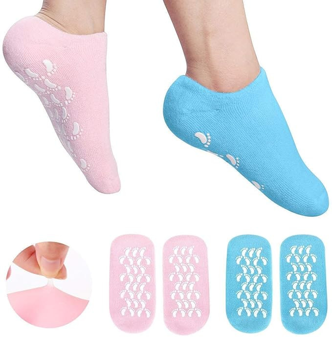 Silicon Socks Heel for Crack (1 Pair) Spa Gel Socks for Women and Men, Feet Protector Crack Heel Repair Socks with Moisturizing Natural Oil and Vitamin E Repair Dry Cracked Feet & Soften Skin