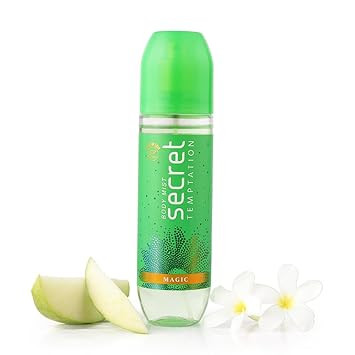 Secret Temptation Magic Body Mist Perfume for Women, 135ml|Long-Lasting Fragrance|Dermatologically Tested & Safe on SkinlFloral Body Mist|No Gas Deo for Women