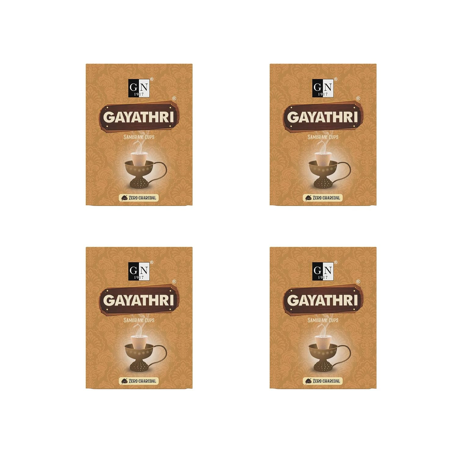 Gayathri Sambirani Dhoop Cups (Pack of 4; Each 12 pcs) | Non‑Charcoal Sambrani Cups | Long‑Burning 30–45 min | Purifying Aroma for Home, Puja, Meditation & Relaxation