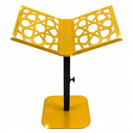 Metal Book Stand for Reading | Adjustable Book Holder for Quran, Bible, Geeta, Study Books & Tablets | Foldable Iron Reading Stand | Black