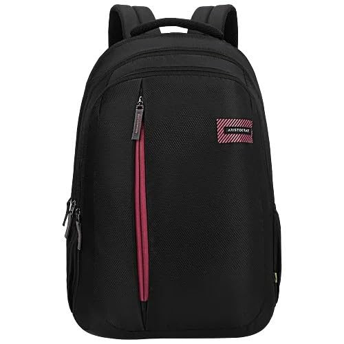 Aristocrat Vortex Laptop Backpack 25L | 4 Compartments with Quick-Access Front Pocket | Padded Shoulder Straps & Side Bottle Holders | Trolley Sleeve | Office & Travel Backpack for Men & Women