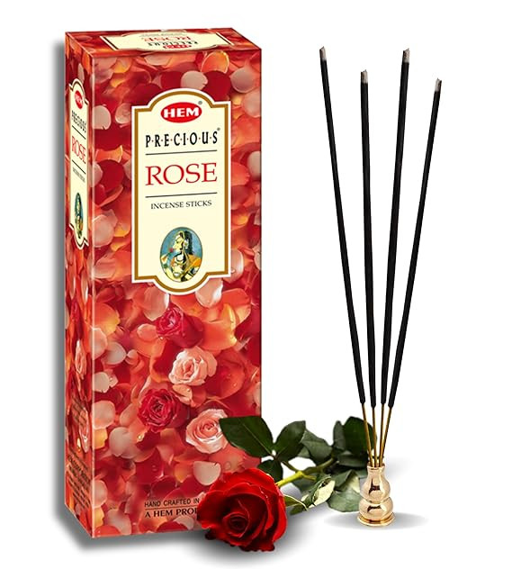 HEM Precious Rose Incense Sticks | Agarbatti for Home Freshness, Positive Energy & Yoga Meditation | Pooja Item for Home | Burning Time - 25-30 Minutes |120 Sticks (Handcrafted & Low Smoke)