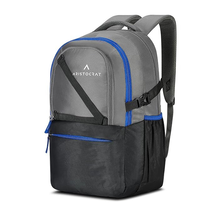 Aristocrat Hype 17 Inch Compatible Laptop Backpack 33L | Premium Durable Fabric | 2 Compartments with Side Bottle Pocket | Padded Backpanel | Office & Travel Backpack for Men & Women