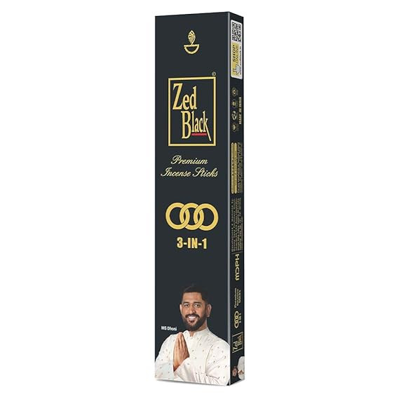 Zed Black 3 in 1 Incense Sticks - Aroma Fragrance Sticks for Refreshing and Alluring Environment - Pack of 1
