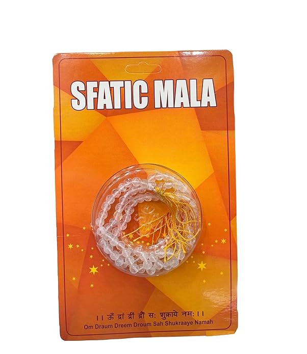 Sphatik Mala 6mm Original | Natural & Certified Clear Crystal Quartz (108+1 Beads) Bead Size-6mm