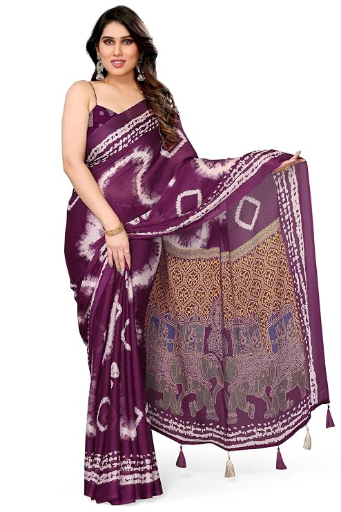 Women Ready to Wear Chiffon Saree with Blouse Piece | Readymade 1 Minute Sarees | Pre Draped Sari