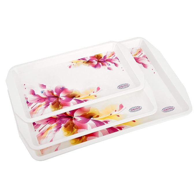 Plastic Trays for Serving Tea Snacks - Set of 3, Assorted, Small/Medium/Large