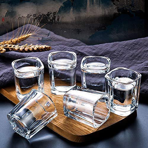 Heavy Base Straight Shot Glass Vodka Tequila Shot Glasses Crystal Glass Transperent(65 Ml) (6)