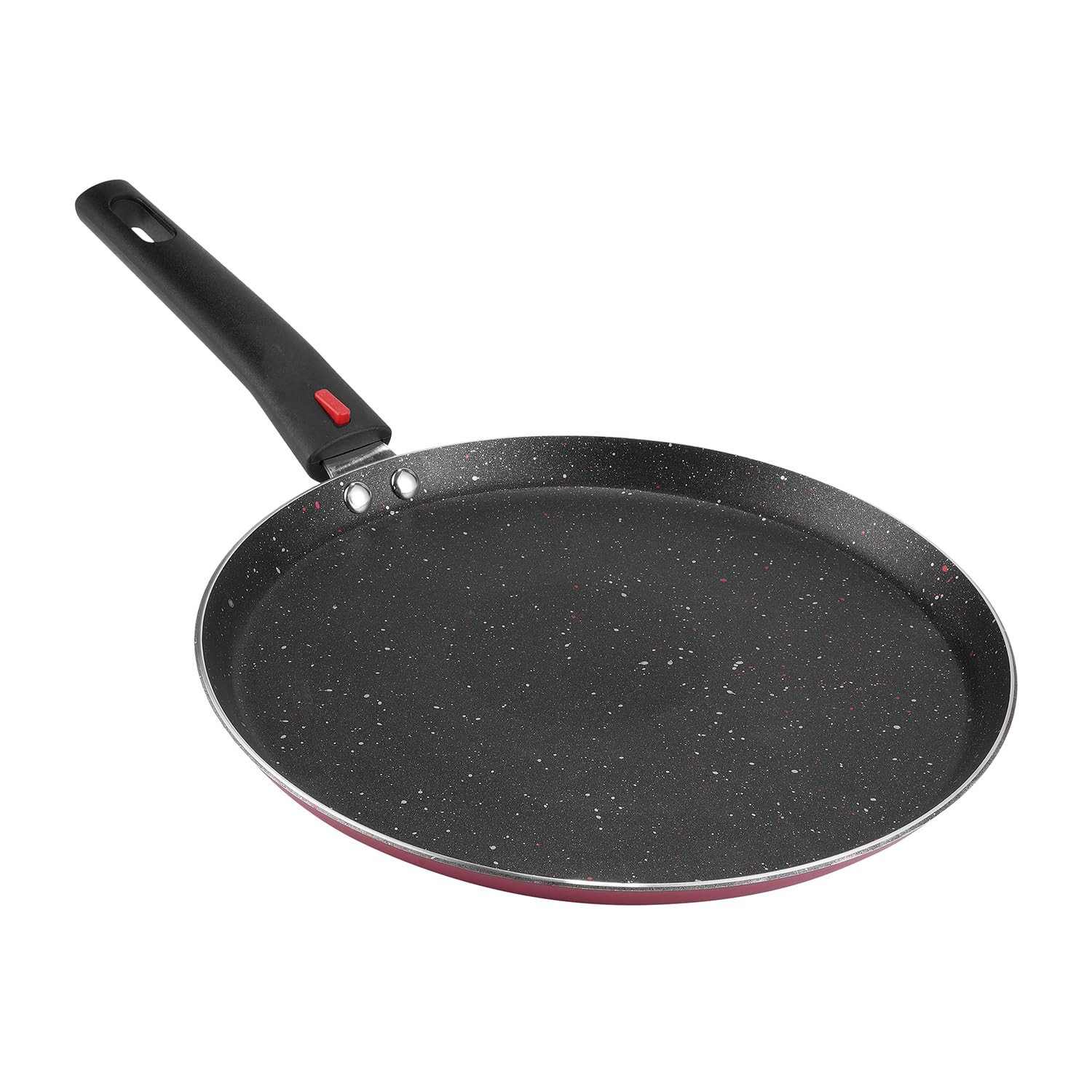 Vinod Popular Aluminium Stick Free Dosa Tawa with Detachable and Removeable Handles - 28 cm / 3 mm Thick/Compact Storage/Toxin Free/Long Lasting/Induction Base - 2 Year Warranty