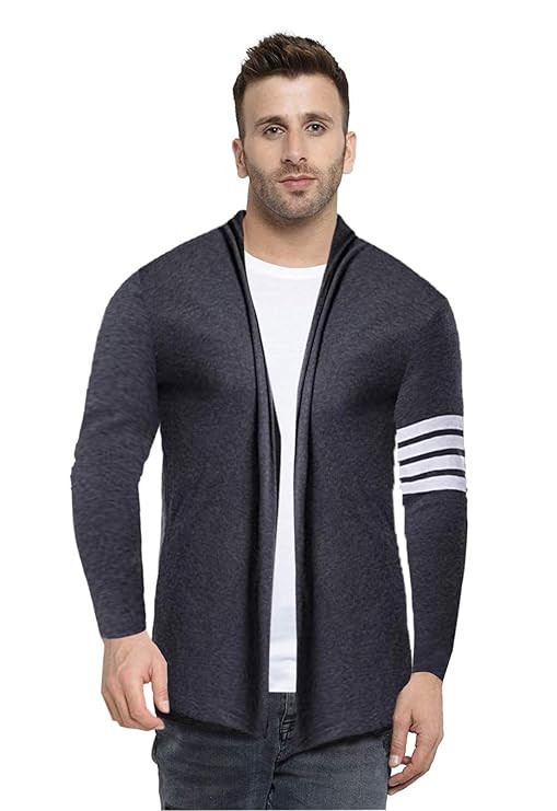 Men's Cotton Front Open Neck Cardigan Shrug